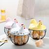 Rustic Hollow Egg Container With Cover Chicken Storage Rack Portable Hen Egg Basket  Egg Storage