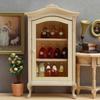 Wood Cabinet Toy Figure Display Shelf Model Realistic Vintage Realistic Doll House Pretend Girls Gift Realistic Cabinet