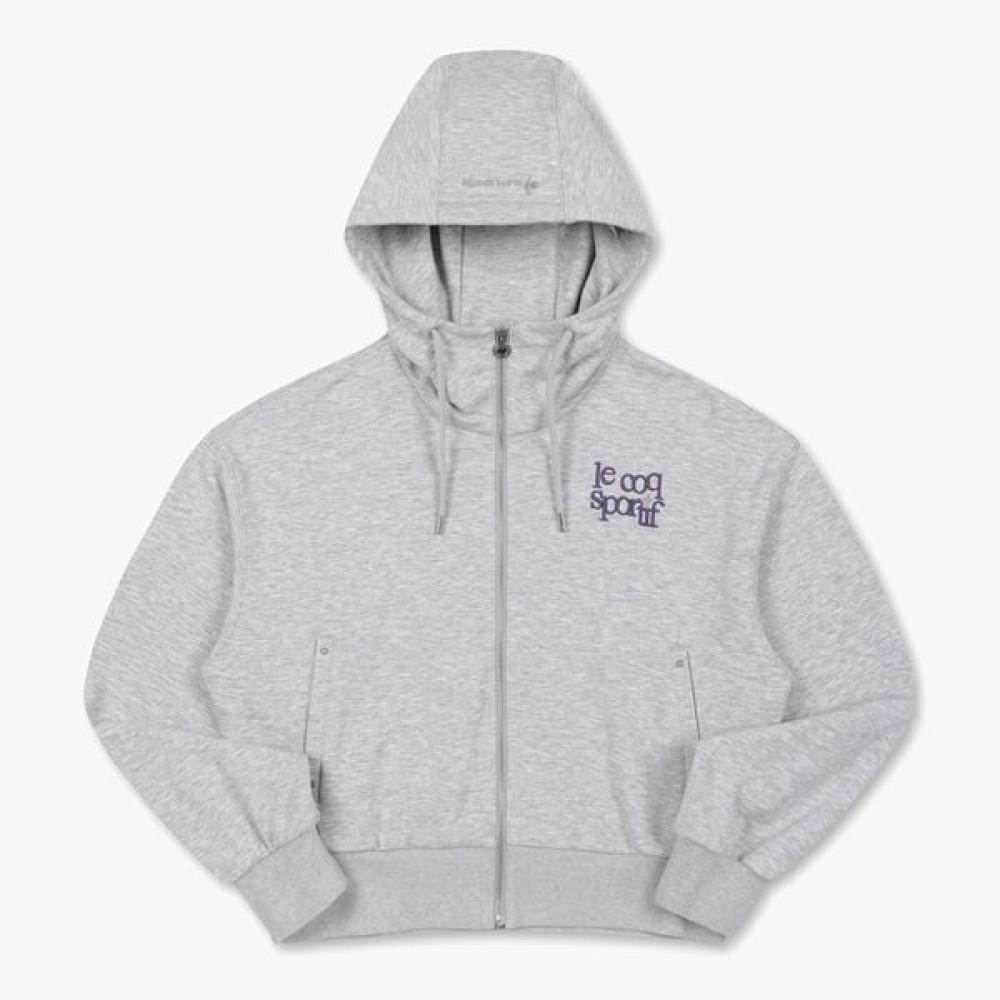 Le Coq Sportif Women Mellow Loose Fit Hooded Zip Up Grey Qp422ofto3