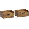 Floating Nightstands Set Of 2 Wall Mounted Bedside Table With Drawer For Bedroom Rustic Brown