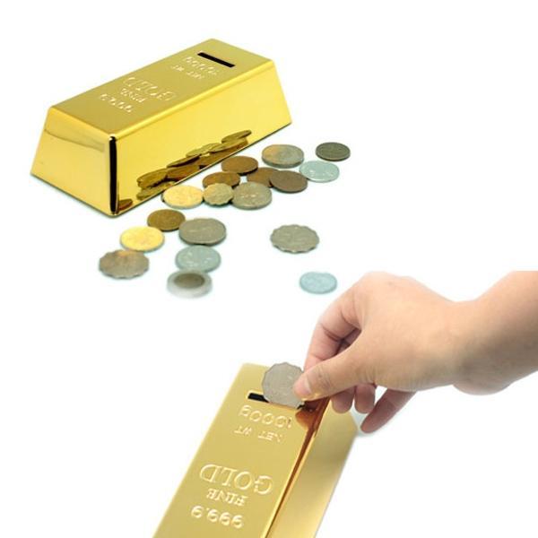 Buy Novelty Gold Bar Shaped Money Box Coin Bank Saving Pot (Golden) at