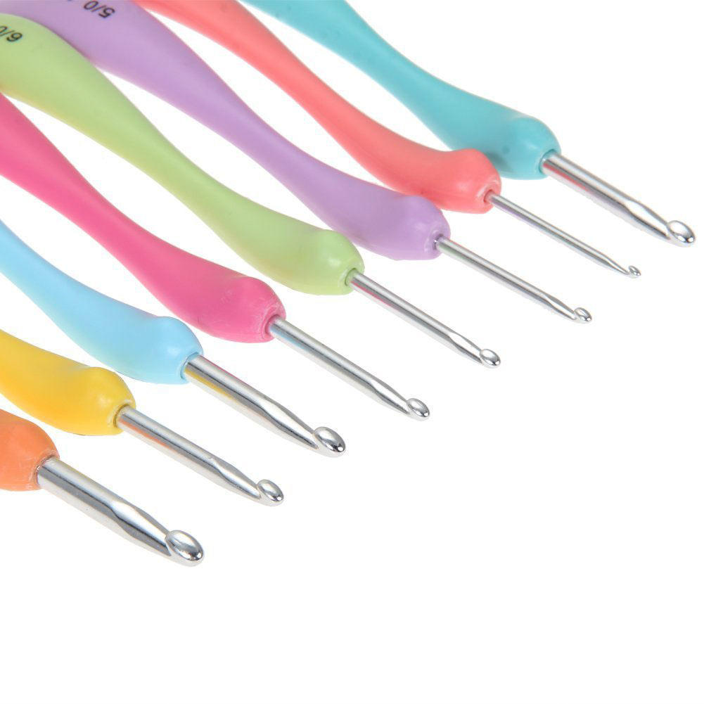 Crochet Hook 8Pcs/Set Ergonomic Sets Crochet Hooks Knitting Needles Weave Yarn Diy Handmade Tools Kit