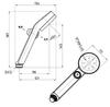 SANEI Stop Shower Water with Plated Black Silver Head, 40% Saving, Adapter, Front, Back, PS3253-80XA-CD,