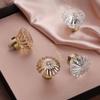 Crystal Glass Furniture Handle Champagne / Transparent Single Hole Drawer Pull Handles Luxury Gold Base Kitchen Cabinet Knobs