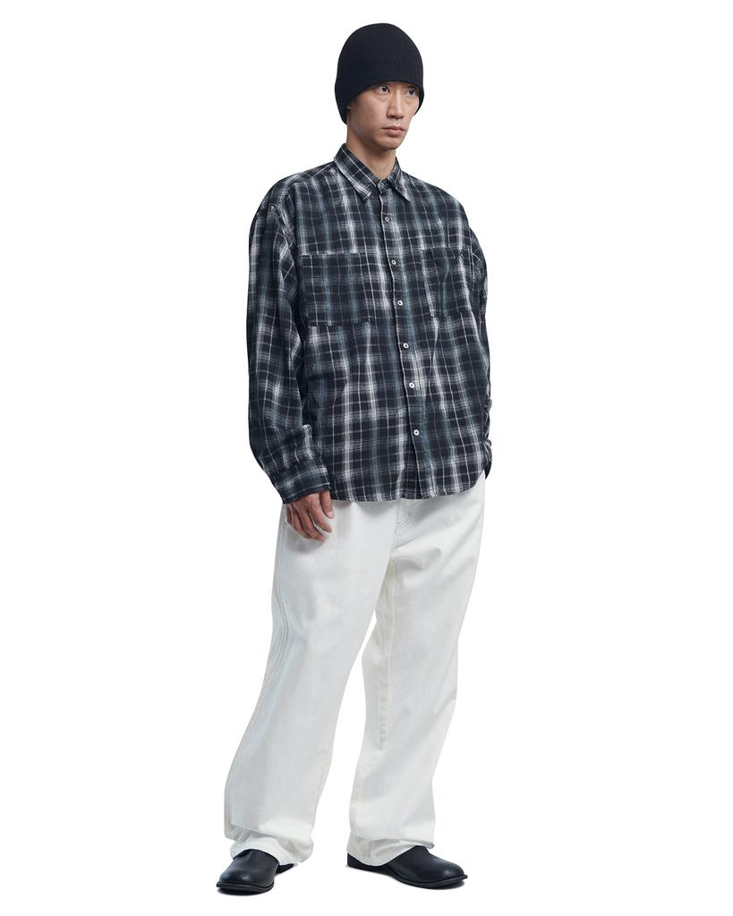 Nomaenyueol Half & Half Corduroy Pants - White