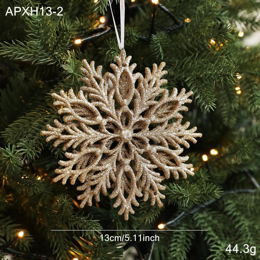 3D Hollow Plastic Snowflake Christmas Tree Ornaments