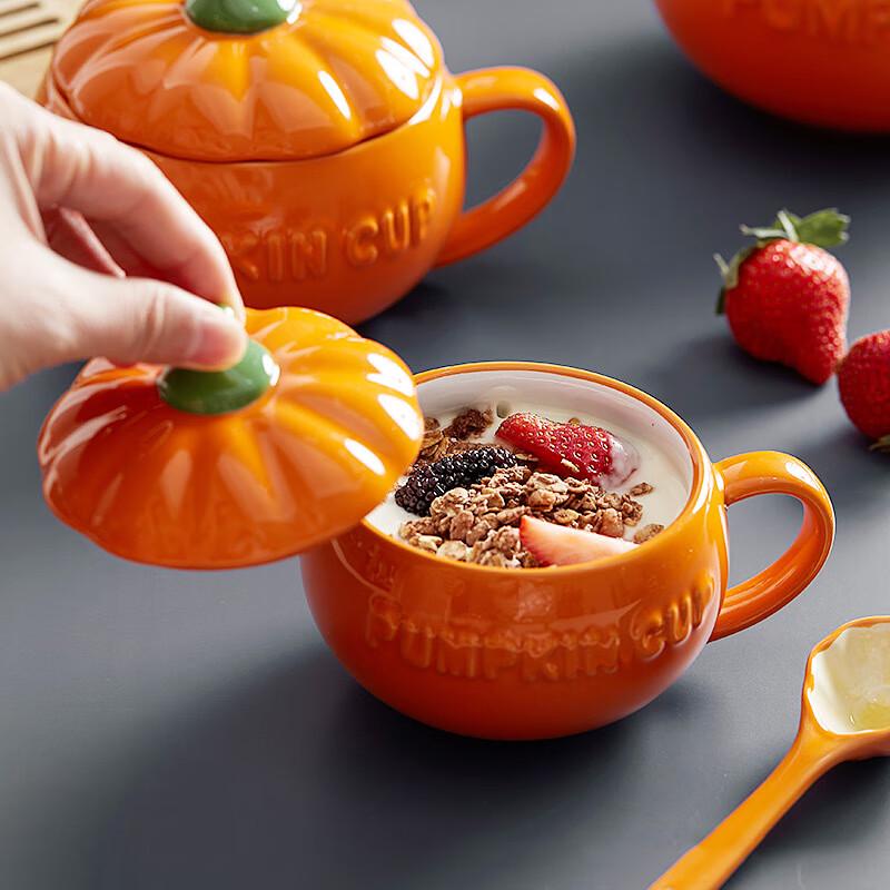 

Large Ceramic Pumpkin Mug with Lid
