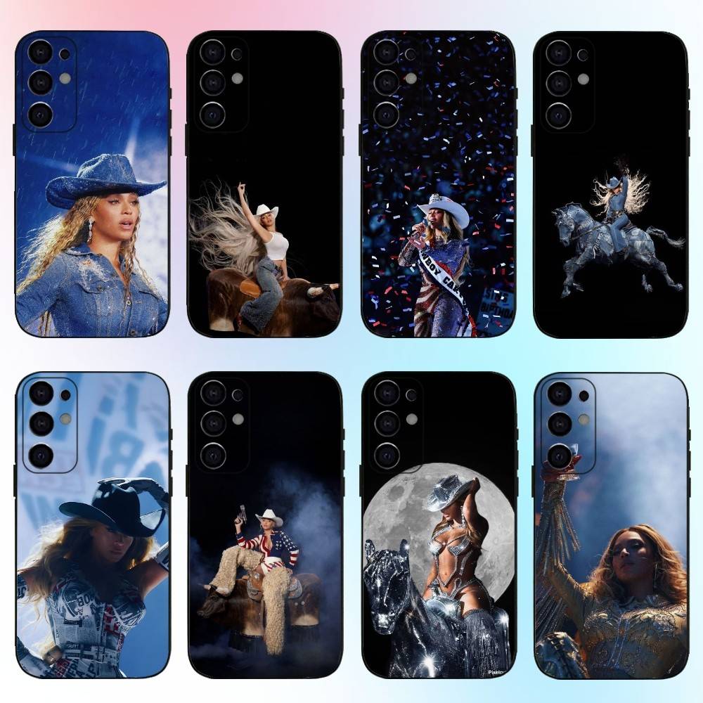 C-Carter Cowboy B-BEYONCE Phone Case For Samsung S25,S24,S21,S22,S23,S30,Ultra,S20,Plus,Fe,Lite,Note,10,9,5G Black Cover