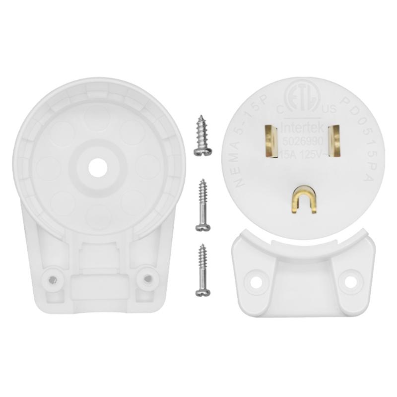 15A 125V NEMA 5-15P Replacement Plugs With Adjustable Clamp For 10-18AWG Wires Transparents Wiring Block