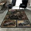 Vintage Car Art Rug Pattern Rug Floor Mat for Living Room or Bedroom Soft and Comfortable Carpet a Gift for Birthday and Holiday.