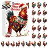 Children Christmas Calendar Windows Holiday Box Multifunctional 24-Day Countdown Chicken Advent with Easy-Open Decoration Family