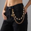 Exquisite Imitation Pearl Flower Bowknot Pendant Keychain Belt Chain Men Women Punk Trousers Jeans Chain Party Hip Hop Jewelry