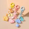 Cute Resin Star Love Heart Key Chain Women Girls 3D Bear Key Ring Pendants for Handbag Charms DIY Kid's Jewelry Gift