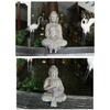 Buddhas Statue with Solar Light Home Garden Decors Sitting Meditating Buddhas Figurines for Outdoor Yard Lawn Ornaments