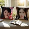 Fashion and elegant Chinese actress YYang Zi Cushion Cover Pillowcase Antidustmite Invisible Zipper Short Plush Sofa Cushion