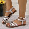 Fashion Women Flat Sandals Comfortable Non Slip Lightweight Daily Shoes for Women 2025 Summer Hot Bottom Roman Sandals Zapatos De Mujer