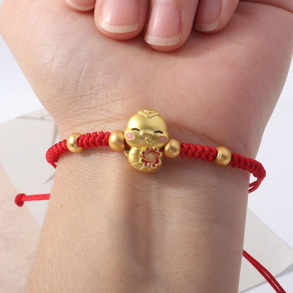 Chinese Style Lucky Red Rope New Year Fortune Bracelet Cute Snake Year Bracelet  Women