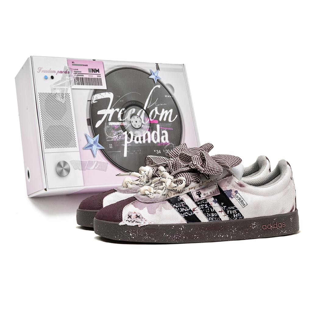 adidas Neo VL Court Lifestyle Freedom Panda, Box, Brown Shoes Breathable Low Top Skateboard Shoes Unisex HQ1802(Team202-S-BOX)