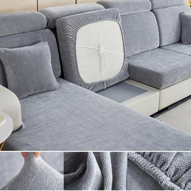 Velvet 1 /2 /3 /4 Chair Seat Couch Sofa Cushion Cover Living Sofa Slipcovers Heavyweight Soft Solid Sofa Decoration For Chaselong Armchair L Shape