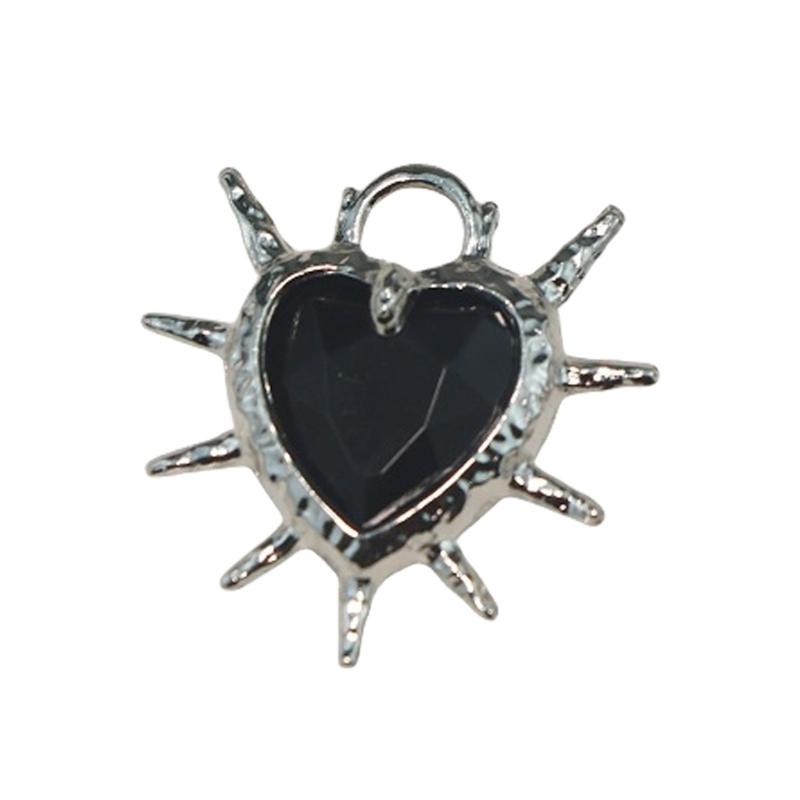 

Sparkling Heart Shaped Crystal Studded Earring Necklace Pendant Set Lightweight Alloy Jewelry Findings For Women