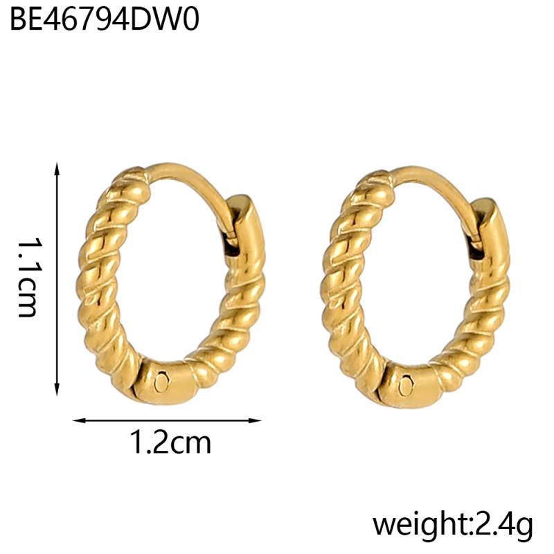 CARLIDANA New Trendy Earring Waterproof Tarnish Free 18K Gold Plated Dainty Bead Oval U Stainless Steel Hoop Earrings for Women