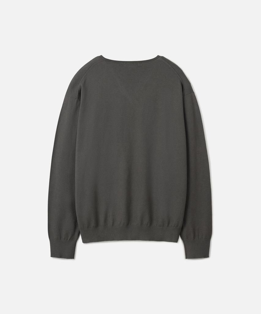 247SERIES Fine Ribbed V-Neck 12Gg Knit Khaki