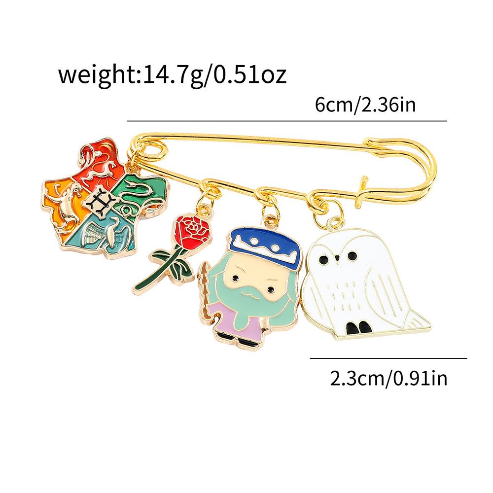 European and American film and television novels Harry Potter metal badge accessories Academy of Magic alloy brooch bag pin