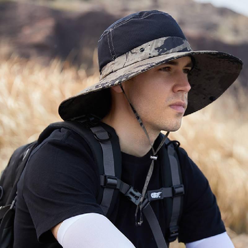 Camouflage Fishermans Hat Summer Outdoor Sun Protection With Wide Brim For Men
