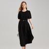 Shetu Round Neck Short Sleeve Mid-length Dress