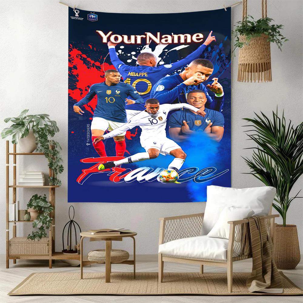 Mbappe Personalizowany Dekoracja Ścienna z Twoim Imieniem Gobelin Sztuka Na Pamięć o Zwierzęciu Urodziny Weselne Tło Imprezy Rodzinny Prezent