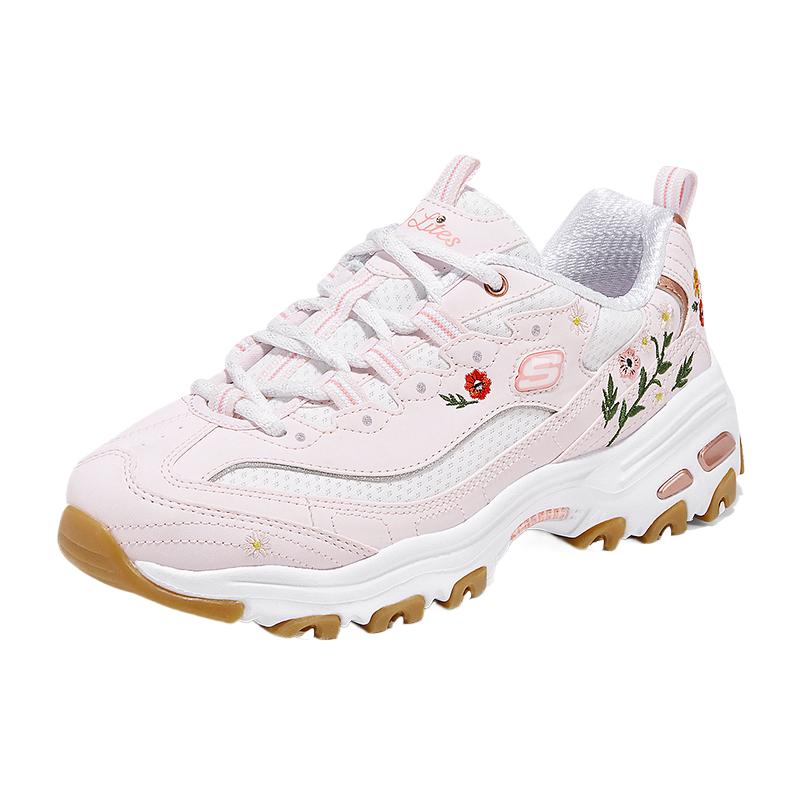 Skechers D'LITES Scarpe da Ginnastica da Uomo Punta Tonda Suola Spessa Ammortizzanti Traspiranti Stile "Dad Shoes" 150553-PNK