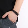 European and American Natural Agate Beaded Leather Bracelet for Men