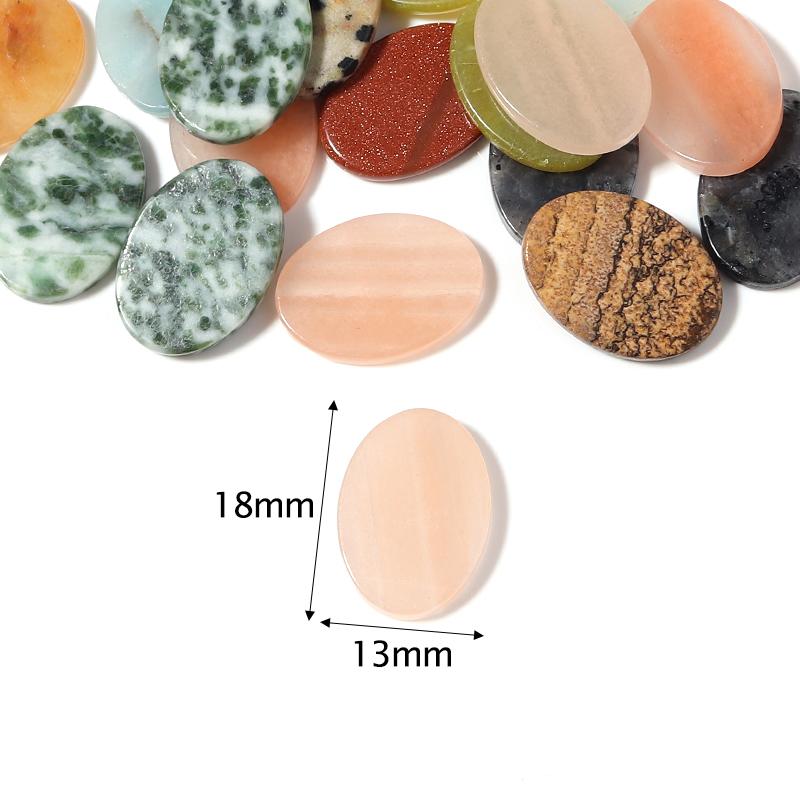 5pcs 13x18mm Oval Natural Cabochon Stone Flat Round Colorful Spacers For Earrings/Pendant DIY Jewelry Making Accessories