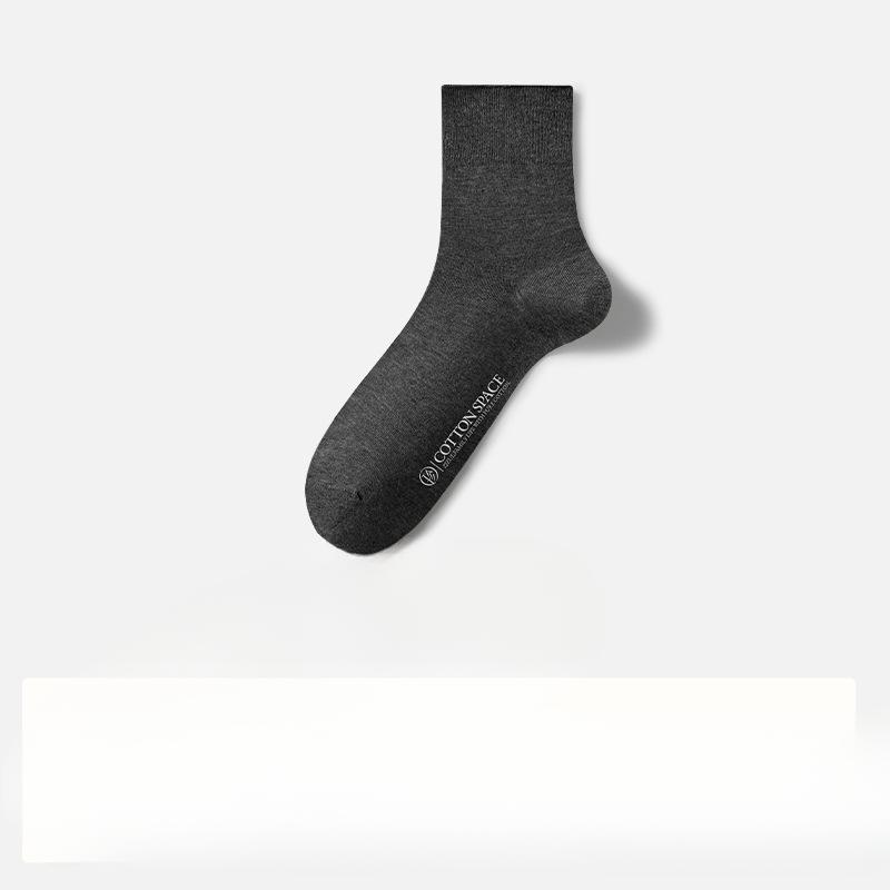 

Мужские весенне-летние тонкие хлопковые влагоотводящие дезодорирующие свободные носки-гольфы 1 pair темно-серого
