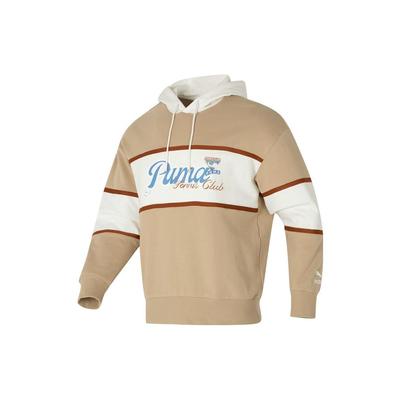 Puma Color Block Letter Print Casual Hooded Long Sleeve Sweatshirt Unisex Sweatshirt Khaki 625800-83