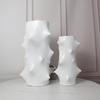 Extreme Minimalist Black & White Leaf Pattern Resin Vase