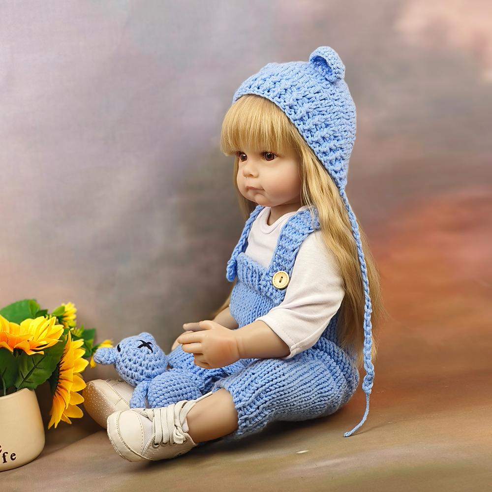 Dětská silikonová panenka Reborn pro dívky Princezna Roztomilá Bb Newborn Realistické sady panenek měkké formy Princezna Roztomilé dárkové hračky pro dítě 55 cm