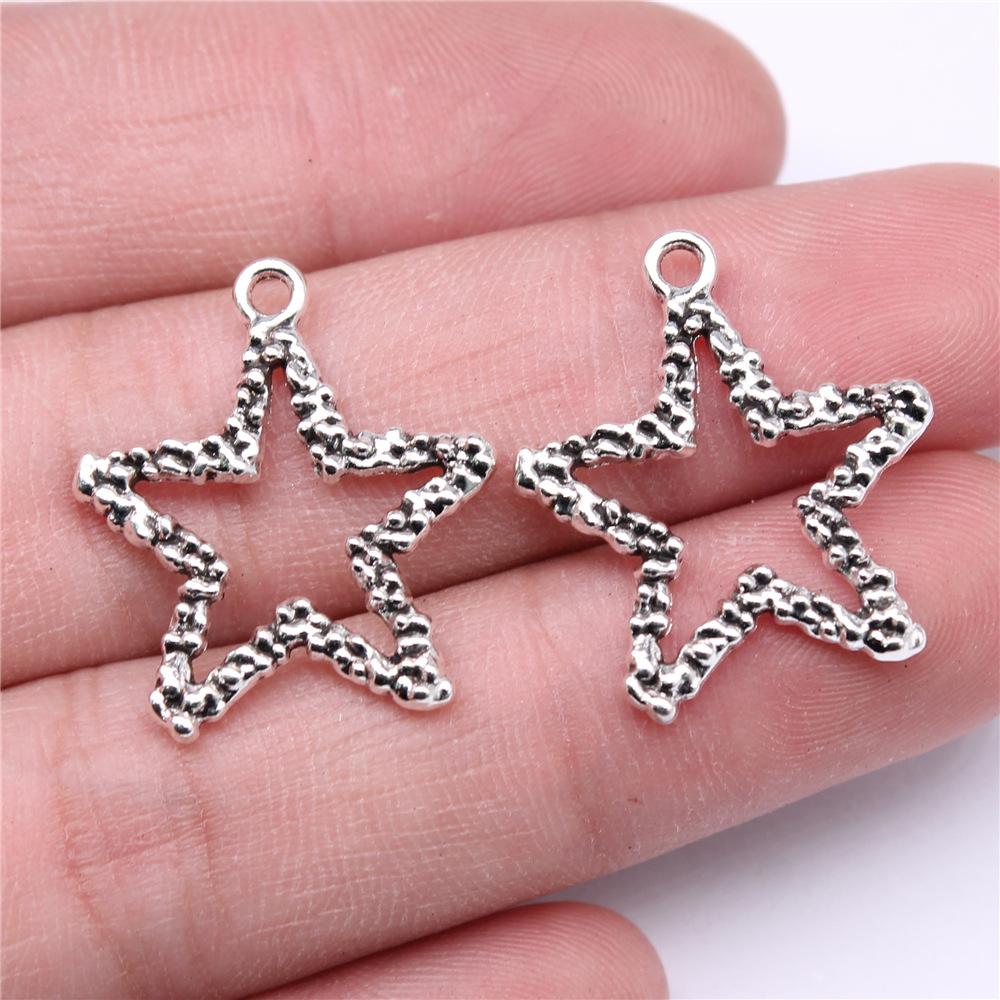 40pcs Star Charms Pendant Antique Silver Color Star Charm Pendants Jewelry Accessories DIY Tiny Tar Charms