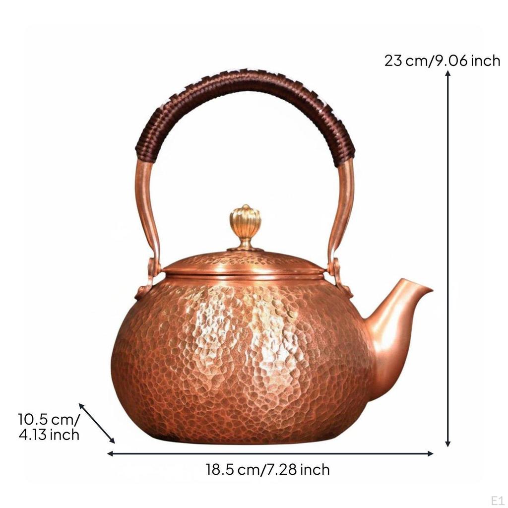 Handmade Coppery Metal Kettle Copper Teapot 1600ML Hammered