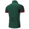 Herren Sommer Casual Besticktes Polohemd mit Umlegekragen und Colorblock-Bündchen