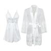 Sexy Pajama Set White Nightgown Suspender Skirt Women's See-through Suit