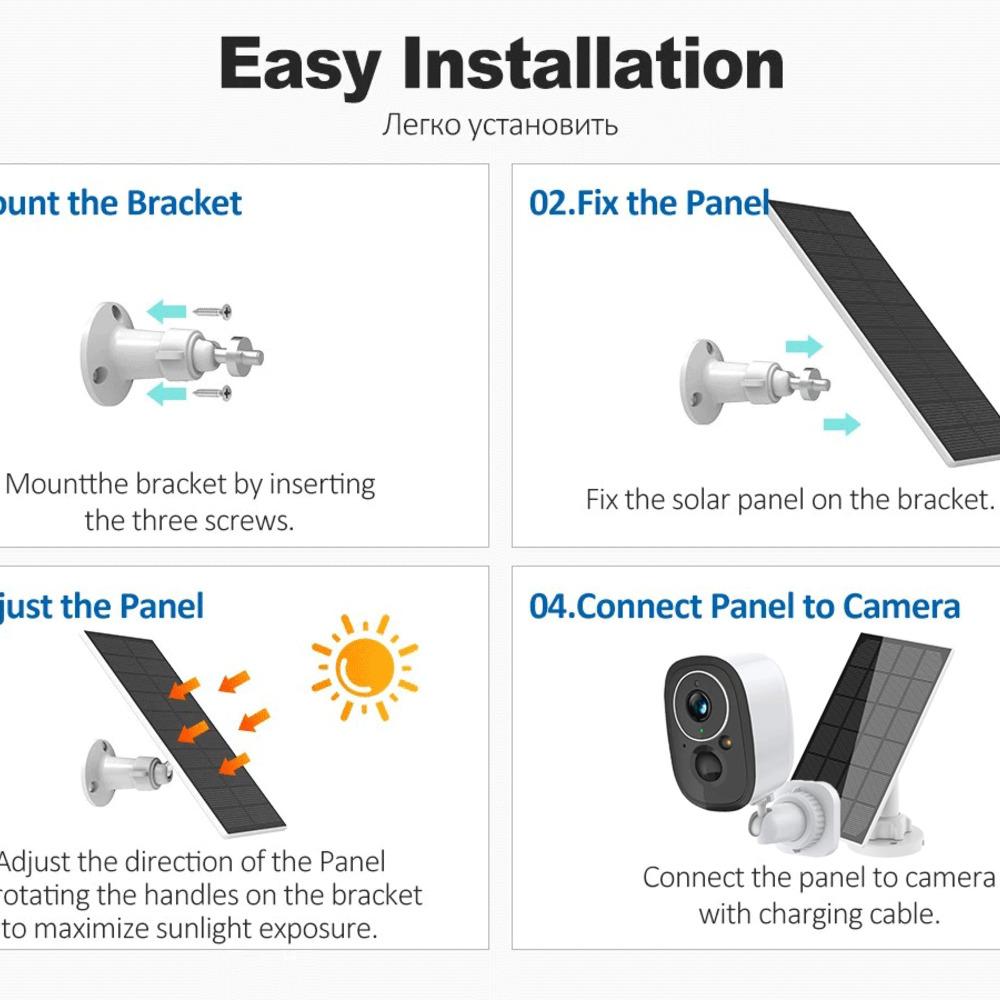Tuya 5MP Solar Wifi Outdoor Camera Wireless Low Power Battery Security Cameras PIR Human Detect Surveillance IP Cam Color Night