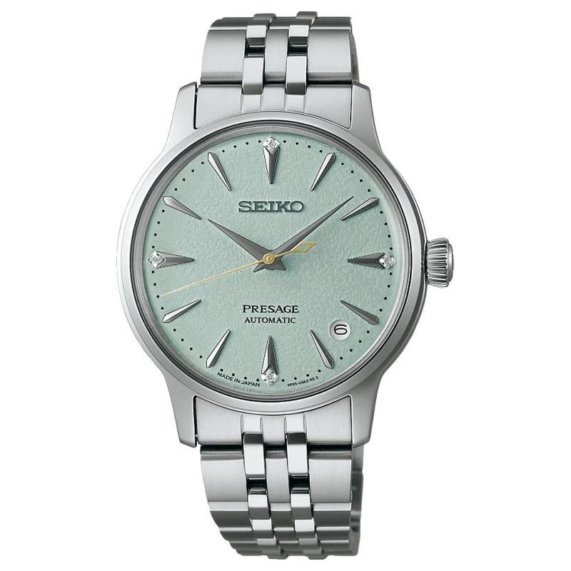 SEIKO Presage 50m Waterproof Automatic Steel Strap 40.4mm Women s Watch Green Dial SRRY051 зелёный