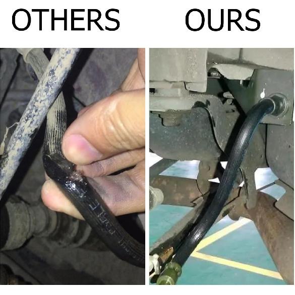 2Pack 18 Inch Premium Universal Brake Hose Flexible Rubber Brake Line, 3/8" - 24 Male To 3/8" - 24 Female, Sturdy, Easy To Tall Brake Line Kit