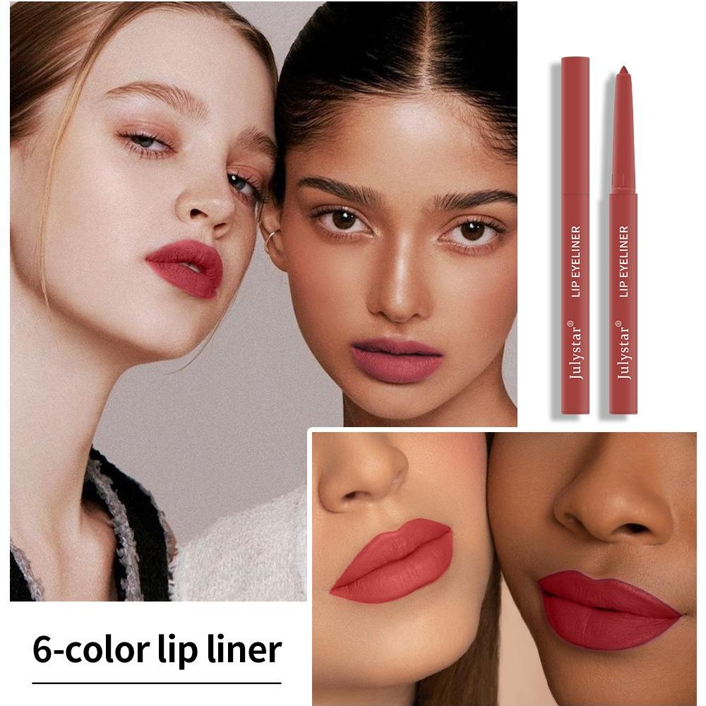 2 in 1 Matte Lip Liner, Waterproof Lip Liner Pencil, Highly Pigmented Smudgeproof Nude Pink Red Lip Liner Contouring Makeup Kit