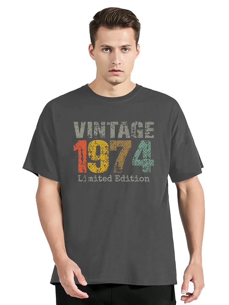Men T-Shirt Old Gifts Vintage 1974 Limited Edition Birthday Funny tshirt Cotton Tees Short Sleeve T Shirt Clothing Oversized