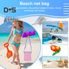 Netz-Strandtasche mit Schultergurt, großes Fassungsvermögen, Reißverschluss, Mehrzweck-Muschelhalter, Aufbewahrungseimer für Reisesandspielzeug