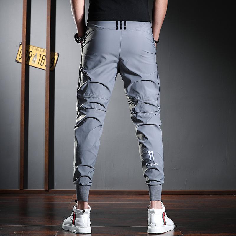 Men's 2024 Ice Silk Ankle-Length Casual Sports Pants - Summer Thin Tencel Korean Slim Fit Trousers