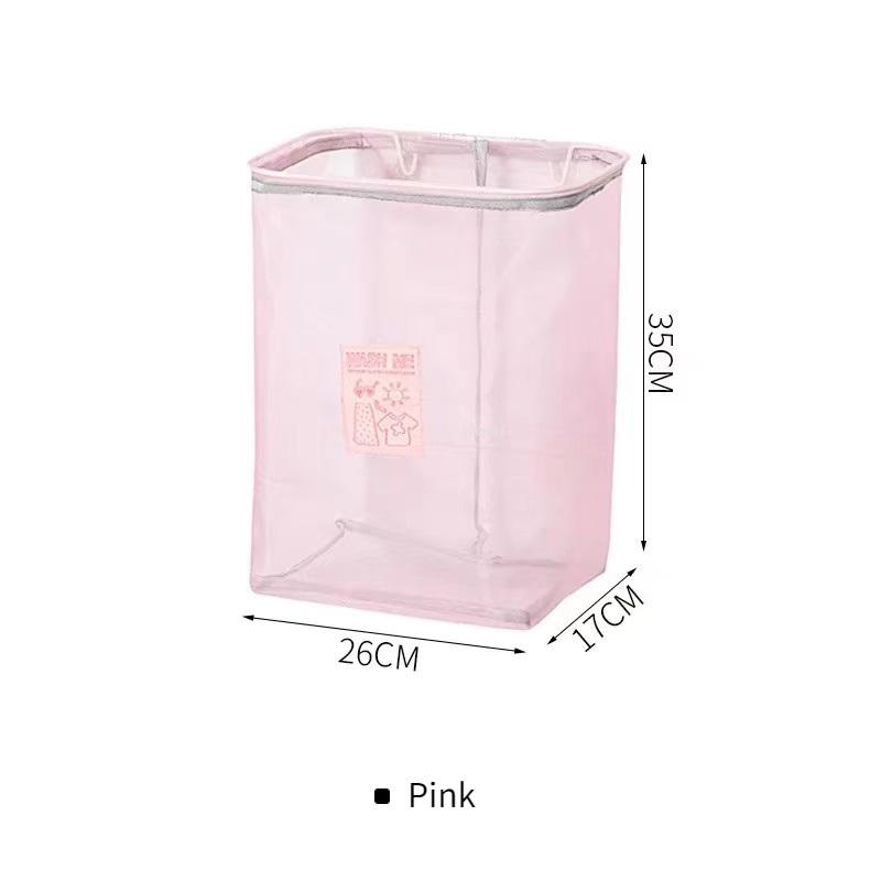 

Foldable Wall Mounted Laundry Basket Dirty Clothes Storage Basket Toy Dust Bucket Home Laundry Hamper Dirty Clothes Storage Bag рожевий