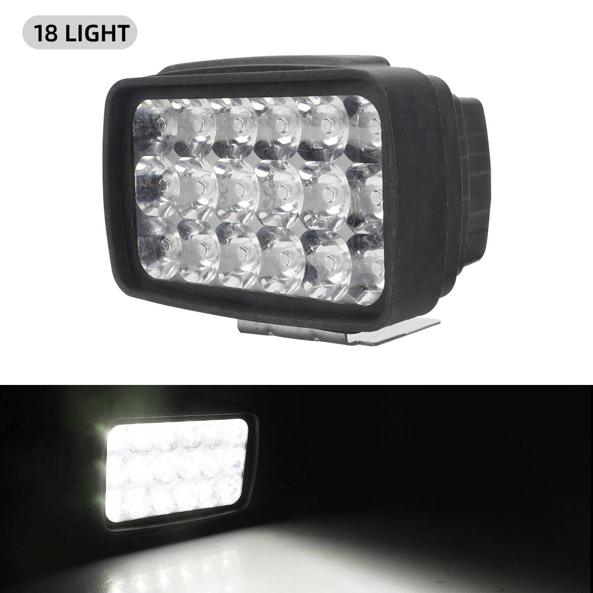 18 LED Super Bright Motorcycle Headlight Moto Auxiliary Lamp 6000K White Motorbike Scooter Front Worklight Fog Lamp 18LED